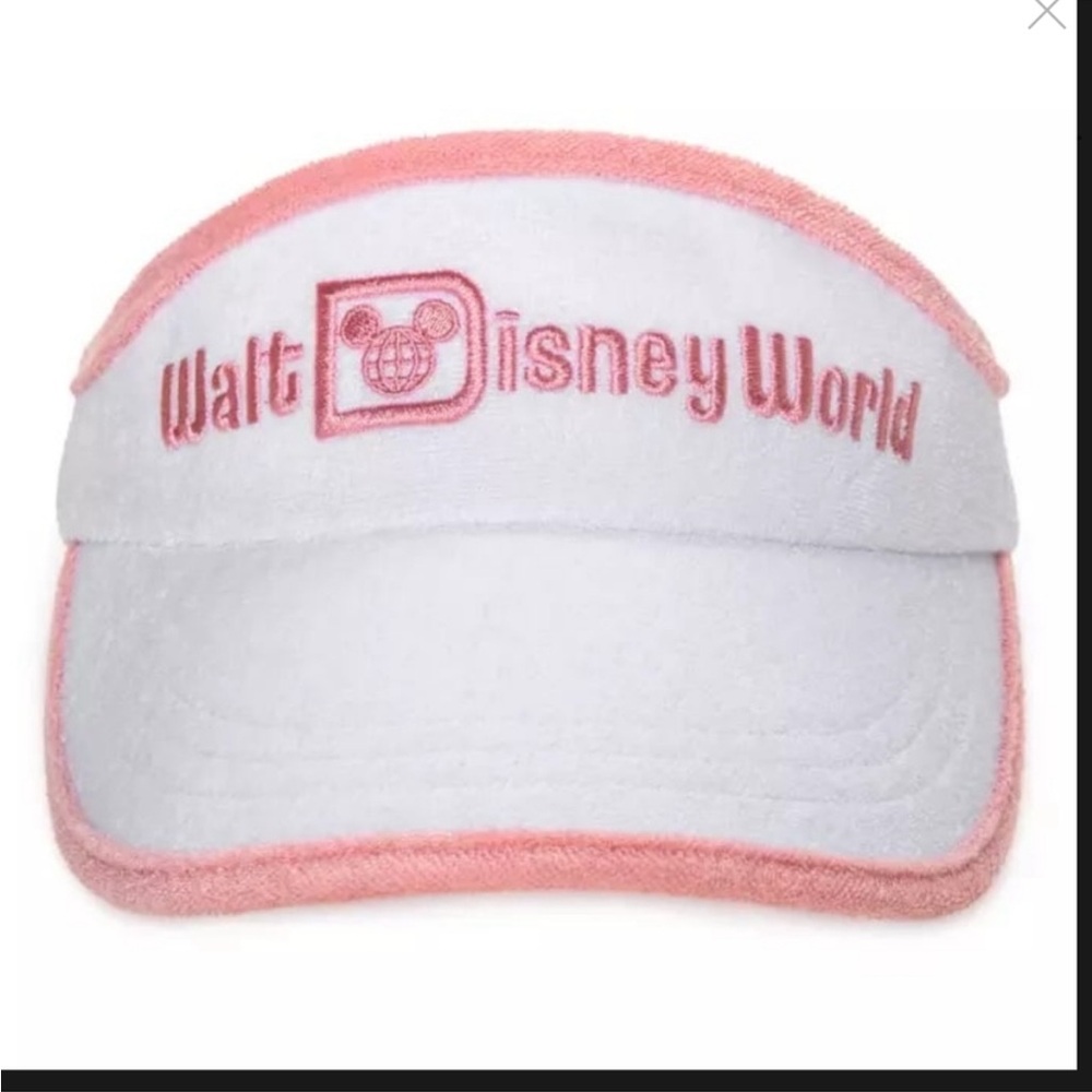 Disney Parks - Walt Disney World 50th Anniversary -White &Pink Retro Terry Visor